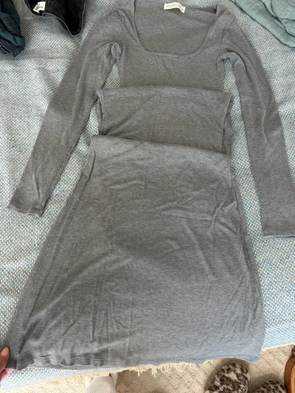 Abercrombie & Fitch Gray Long Sleeve Lounge Dress XS